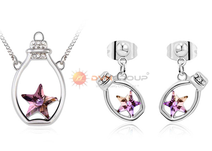 Rhodium Plated | CZ Studded Pendant Sets